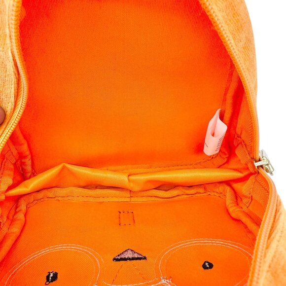 Bath & Body Works Orange Fox-Shaped Cosmetic Bag 6x6x2.5 Poly With Vinyl Trim - Picture 3 of 11